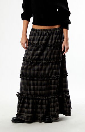 Plaid Snowdrop Maxi Skirt image number 2