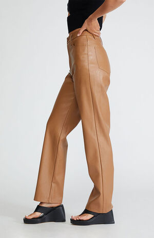 '90s Faux Leather Pants image number 2