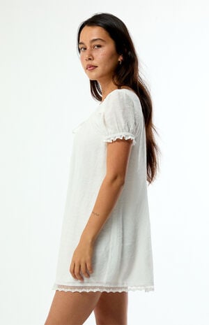 Naomi Lace Trim Short Sleeve Babydoll Dress image number 3