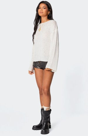 Drop Shoulder Light Knit Sweater image number 4