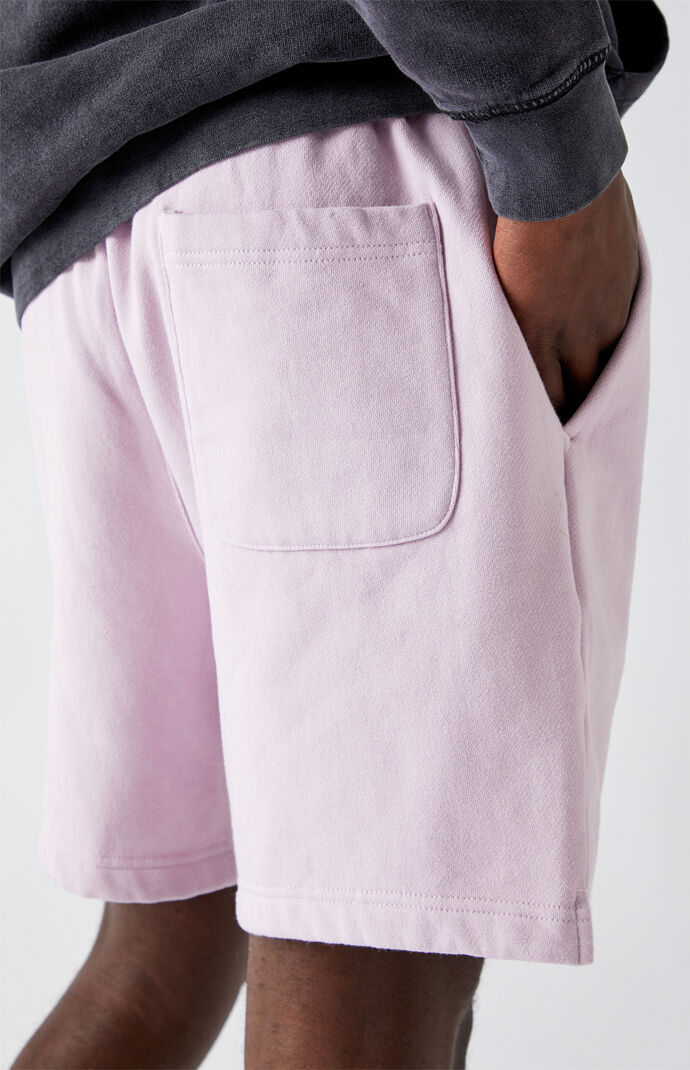 Purple Fleece Drawstring Volleyball Shorts