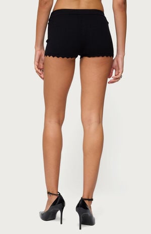 Maizy Scalloped Knit Micro Shorts image number 3