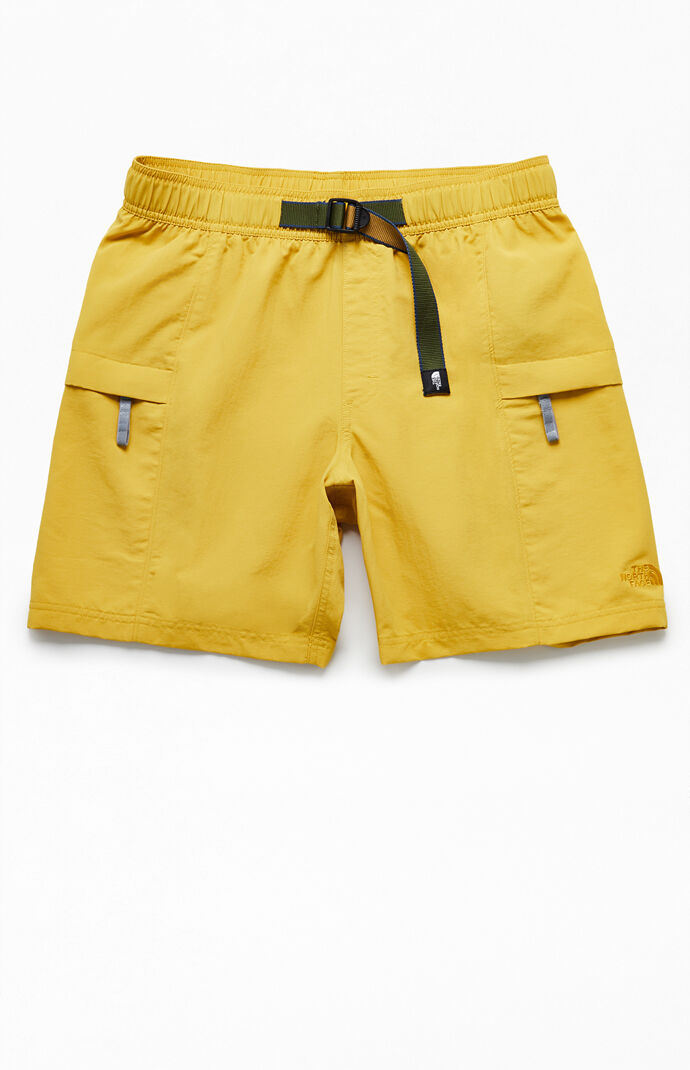 yellow north face shorts
