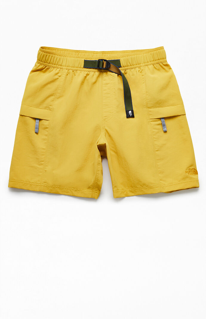 north face yellow shorts