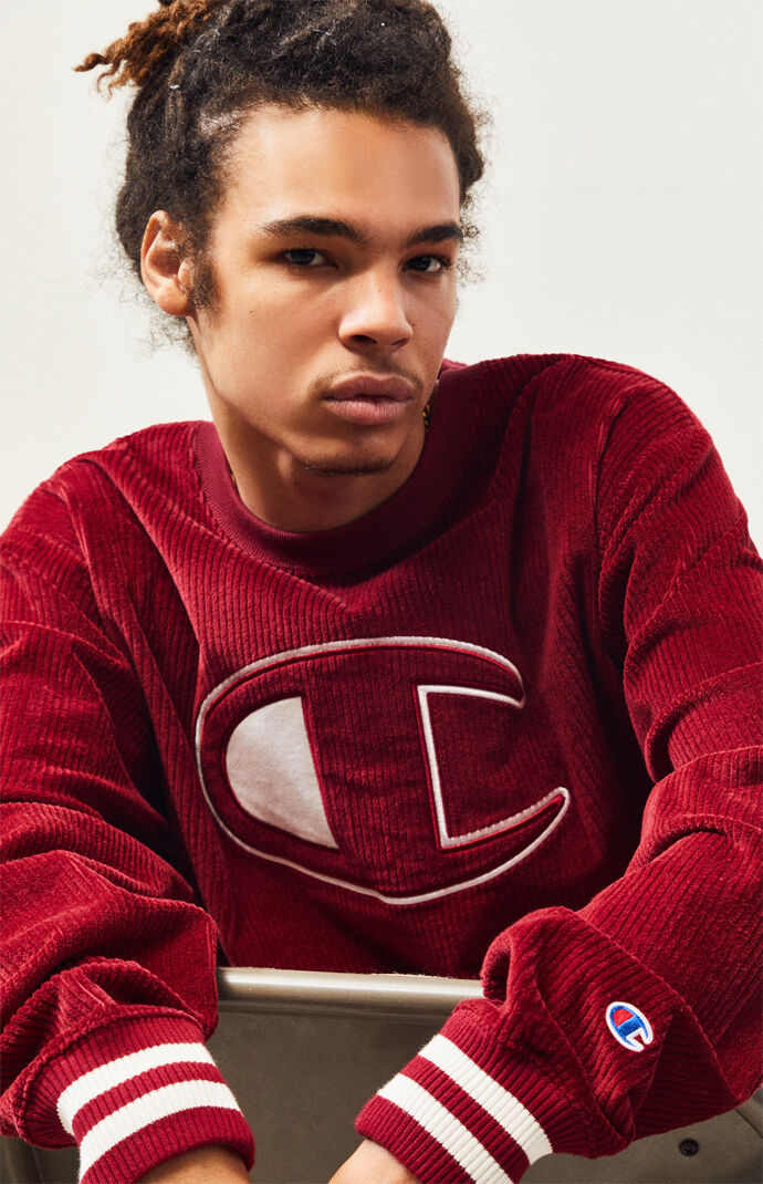 champion corduroy crew neck sweatshirt