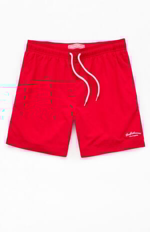 Red Collegiate 6.5" Swim Trunks Red Collegiate 6.5" Swim Trunks image number 1