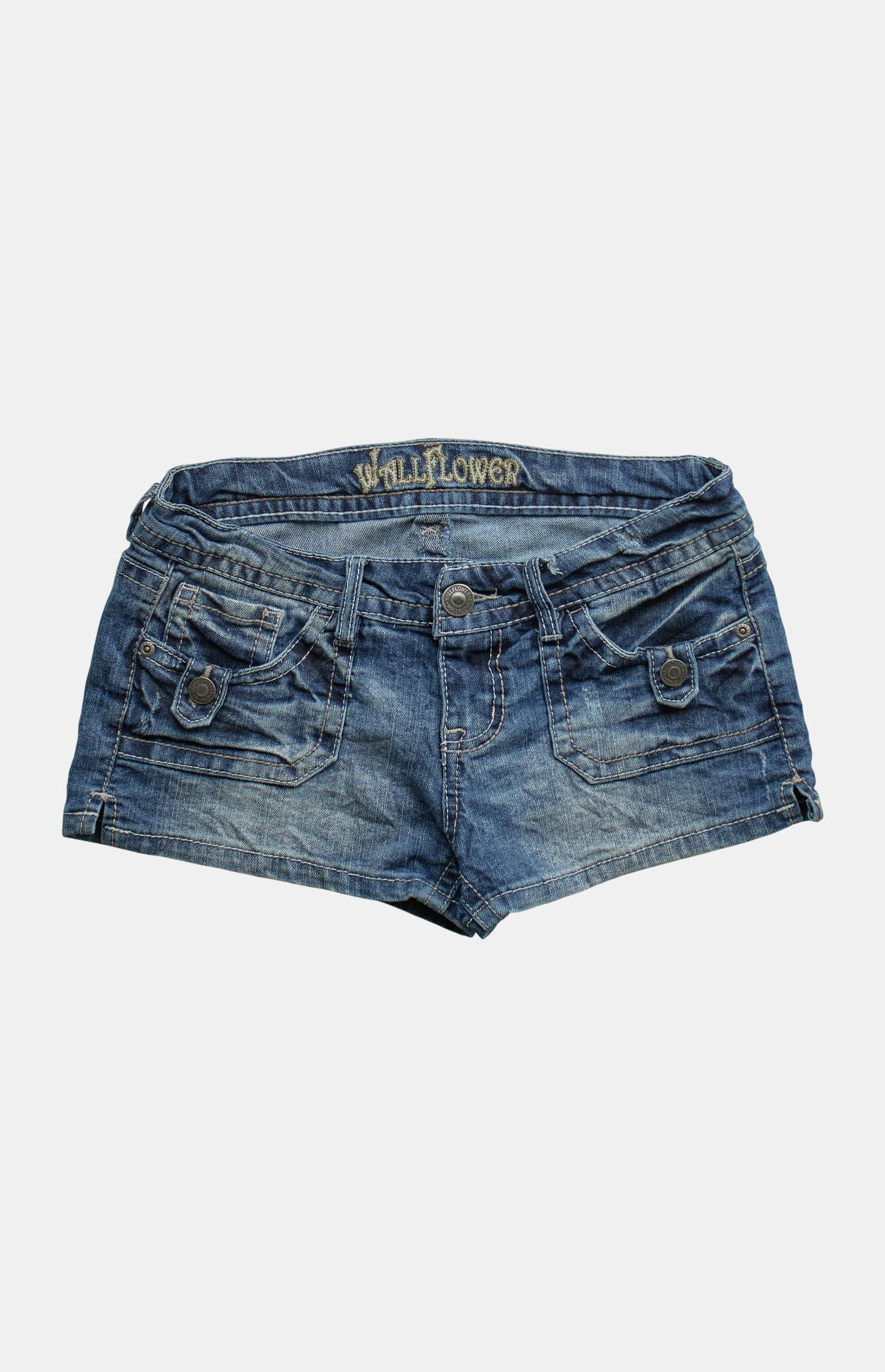 PS VINTAGE 2000s Y2K Dark Indigo Low Rise Micro Jean Shorts
