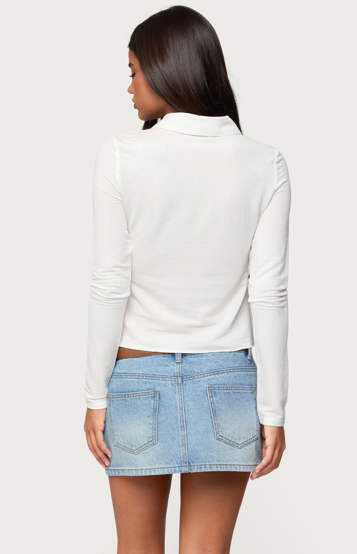 Edikted Pennie Iridescent Button Up Shirt