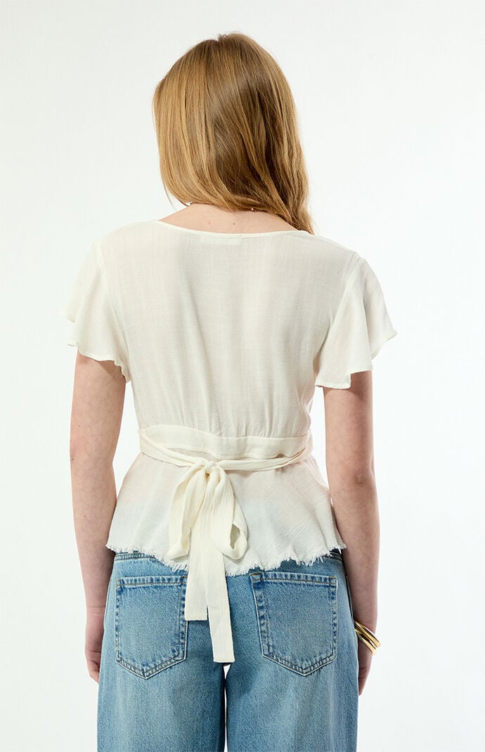 Beverly and Beck Aimee Tie Back Short Sleeve Babydoll Top