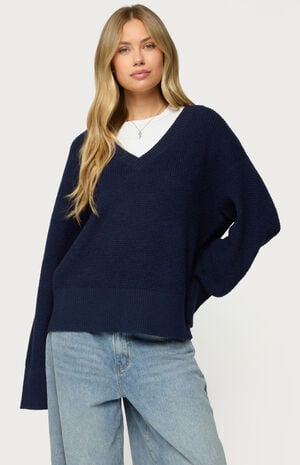 Bluebell Oversized Waffle Knit Sweater image number 1