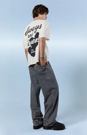 Dylan Baggy Jeans Pinstripe Gray image number 2