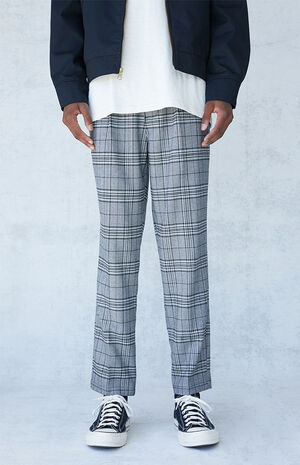 Gray Plaid Menswear Trouser Pants Gray Plaid Menswear Trouser Pants image number null