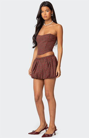 Marlene Plaid Bubble Mini Skirt Marlene Plaid Bubble Mini Skirt image number 3