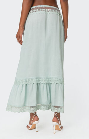 Semi Sheer Lacey Maxi Skirt image number 5