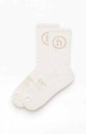 Cream Classic Crew Socks image number 1