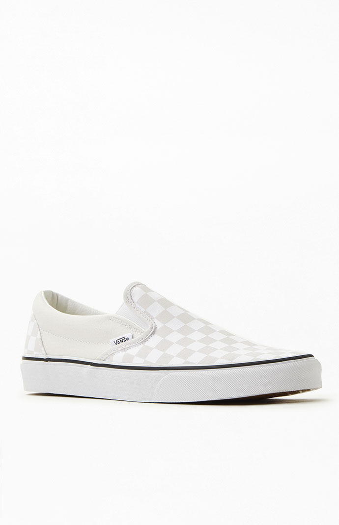 White slip on vans pacsun on sale