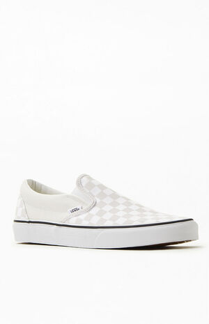 Classic Checkerboard Off White Slip-On Shoes image number 1