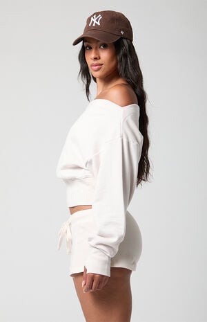 Active French Terry Off-The-Shoulder Sweatshirt image number 3