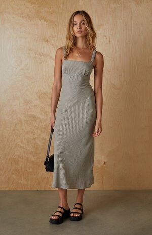 Plaid Bustier Midi Dress image number 1