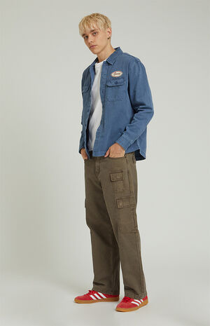 Brown Baggy Cargo Jeans image number 1