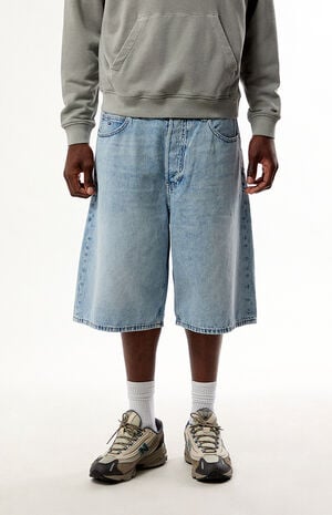 Theo Medium Blue Baggy Shorts image number 2