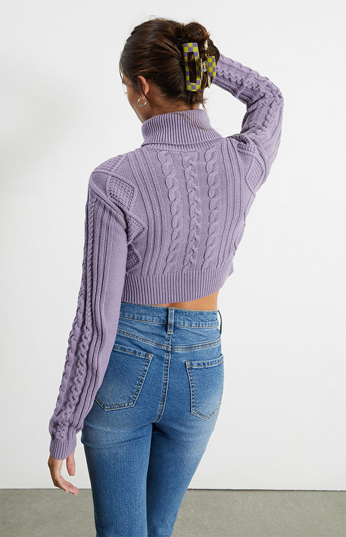 Kendall Kylie That Girl Cable Stitch Cropped Sweater PacSun
