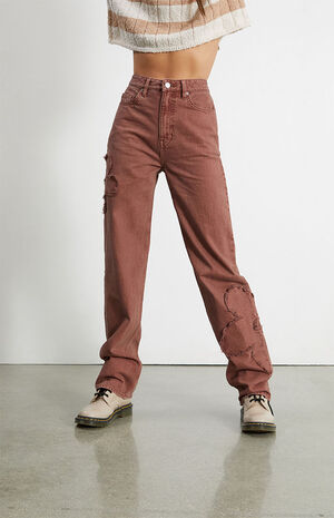 Schandelijk Afleiden Duiker PacSun Eco Brown Flower Patch Boyfriend Jeans | PacSun