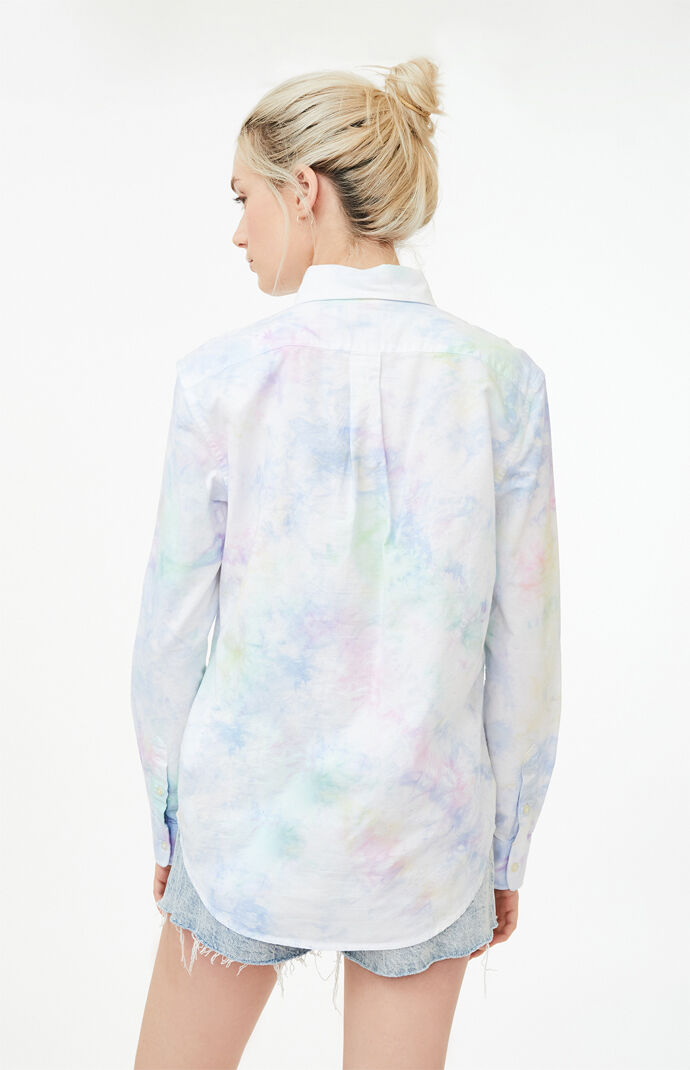 Tie-Dyed Long Sleeve Button Up Shirt