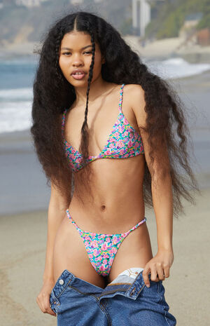 Eco Floral Jaz Scrunchy Side Bikini Bottom image number 5