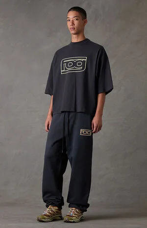 Vintage Black Classic Slouchy Jogger Sweatpants image number 1