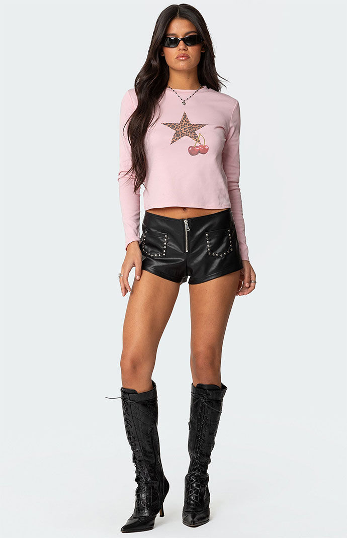 【COLOR iN ID】Studded Cotton Mini Shorts Edikted Studded Faux Leather Micro Shorts | PacSun
