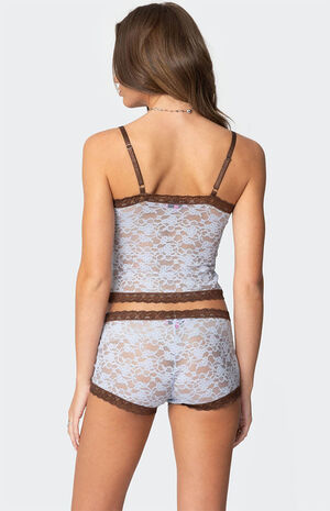 Dee Pointelle Sheer Lace Tank Top image number 4