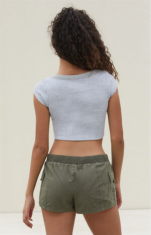 Samantha Cropped Waffle Knit T-Shirt image number 3