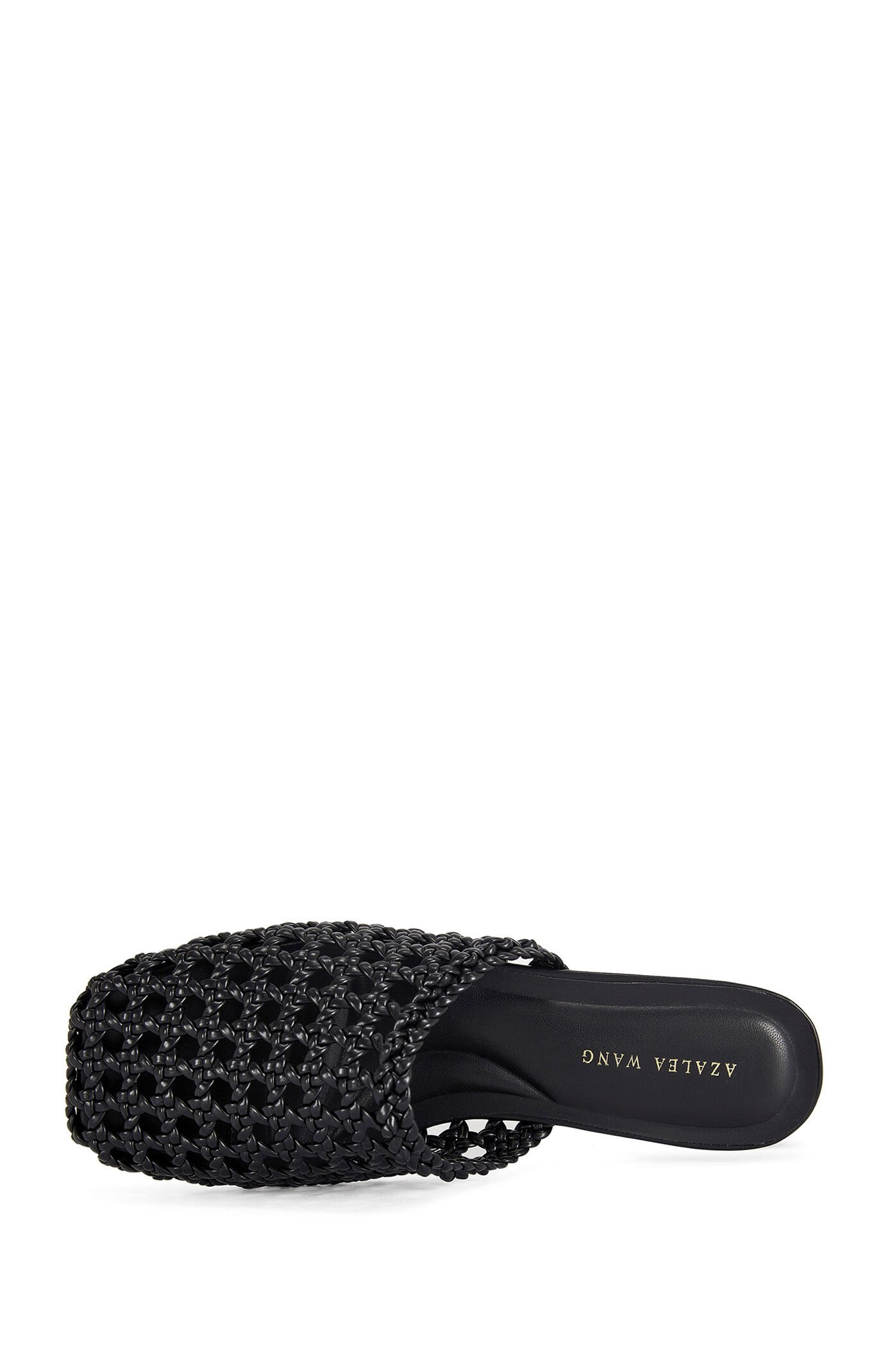 AZALEA WANG Women's Kismet Black Woven Flat Mules