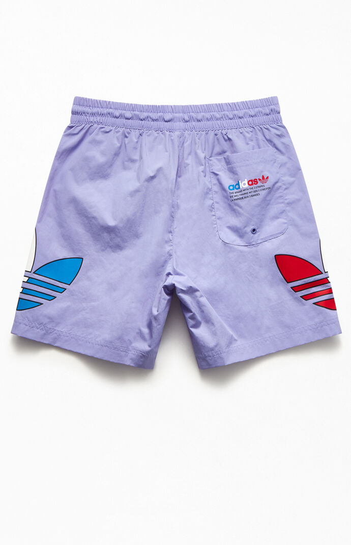 Purple Recycled Tricolor 17" Swim Trunks