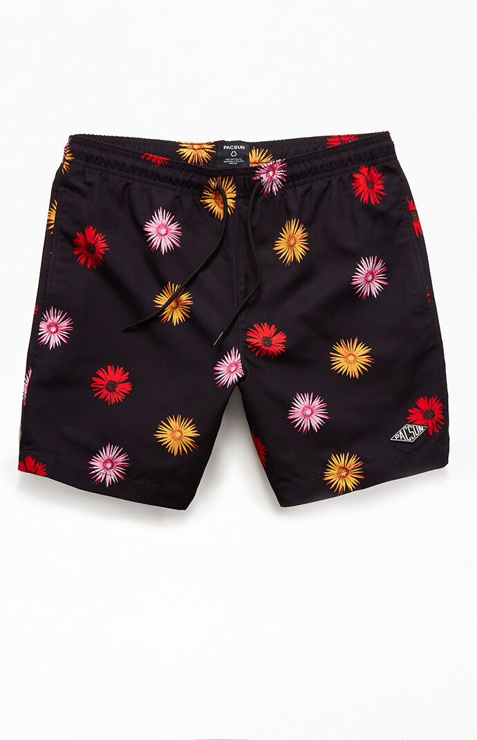 Watercolor Floral 17" Swim Trunks