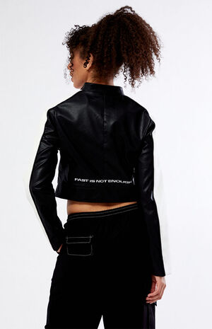 x PacSun Faux Leather Moto Jacket image number 3