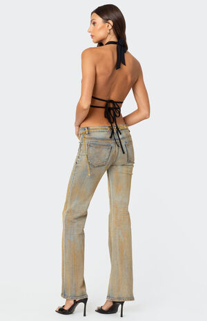 Luma Split Front Backless Halter Top image number 2