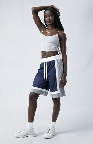 Colorblock Longline Basketball Shorts image number 2