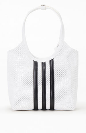 White Mini Perforated Tote Bag image number 2