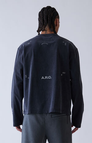 Black Vintage Wash Heavyweight Long Sleeve T-Shirt image number 4