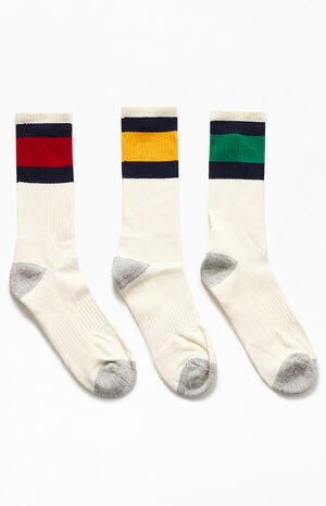 Polo Ralph Lauren 3 Pack Vintage Stripe Crew Socks | PacSun