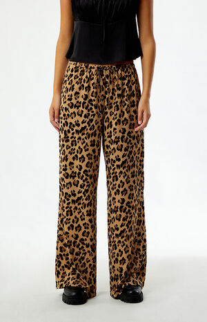 Leopard Pull-On Wide Leg Pants image number 2