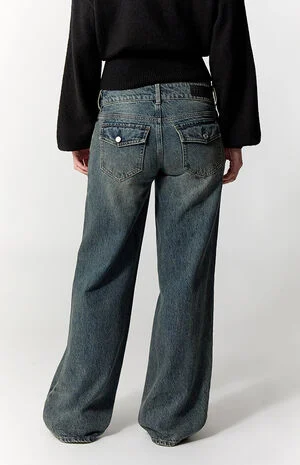 Zoe Low Rise Girlfriend Jeans Dark Blue image number 4