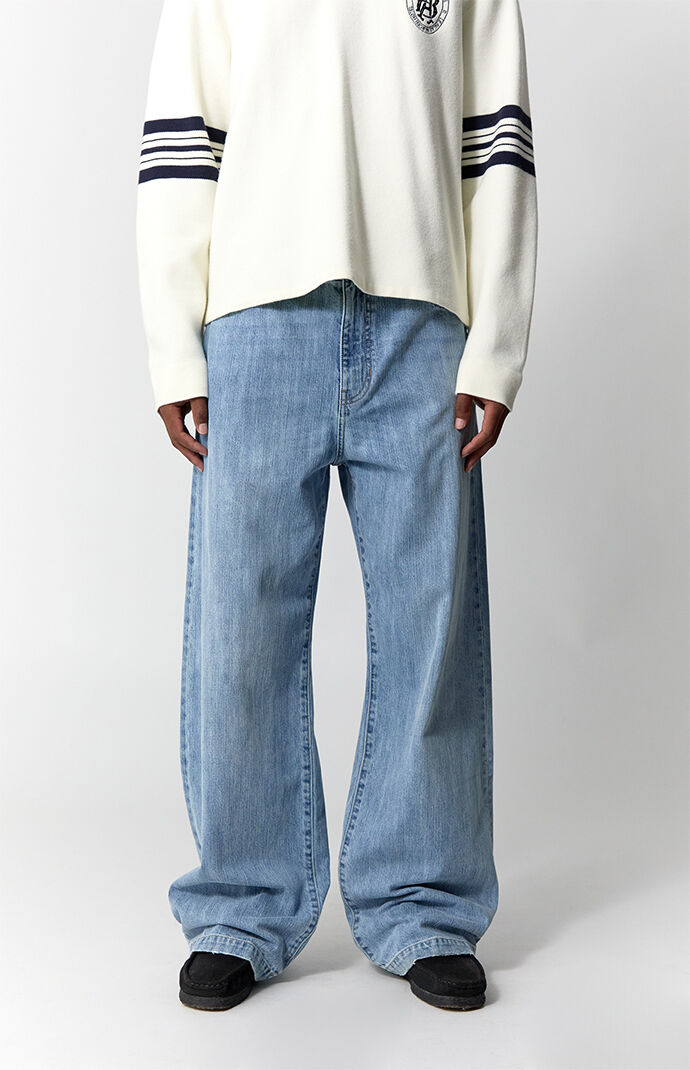 Pacsun Blake Extreme Baggy Jeans NY Embroidery Medium Blue