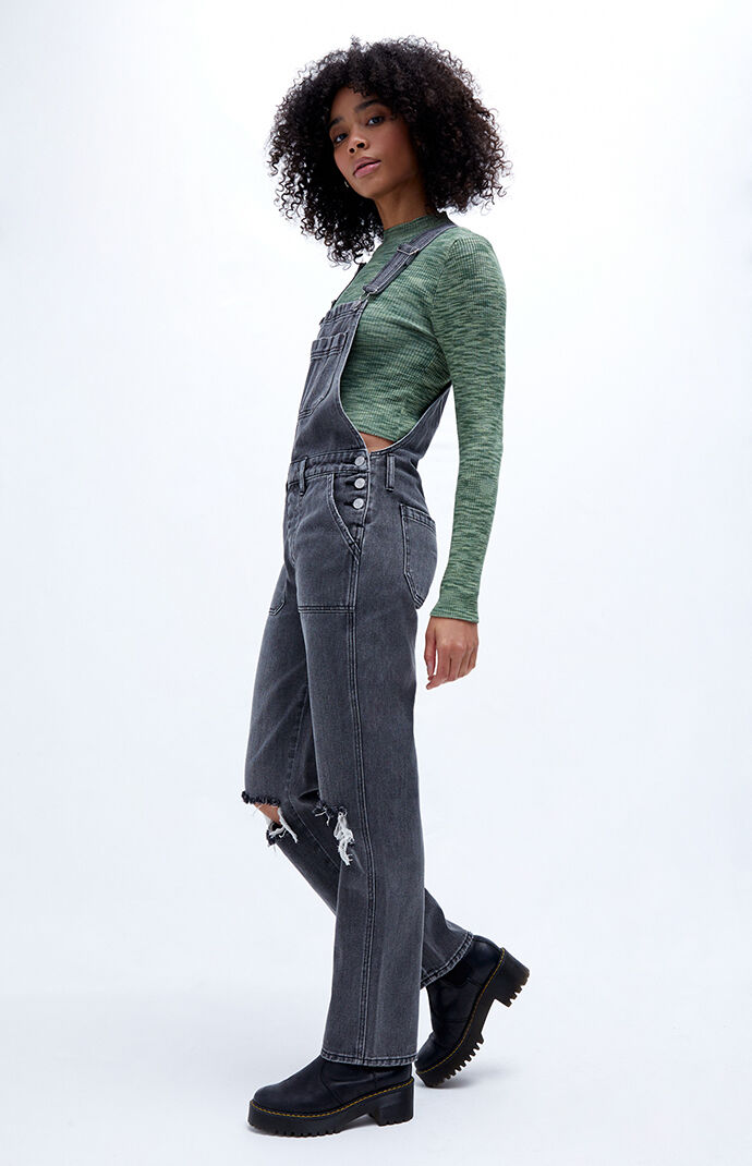 PacSun Black Baggy Overalls | PacSun
