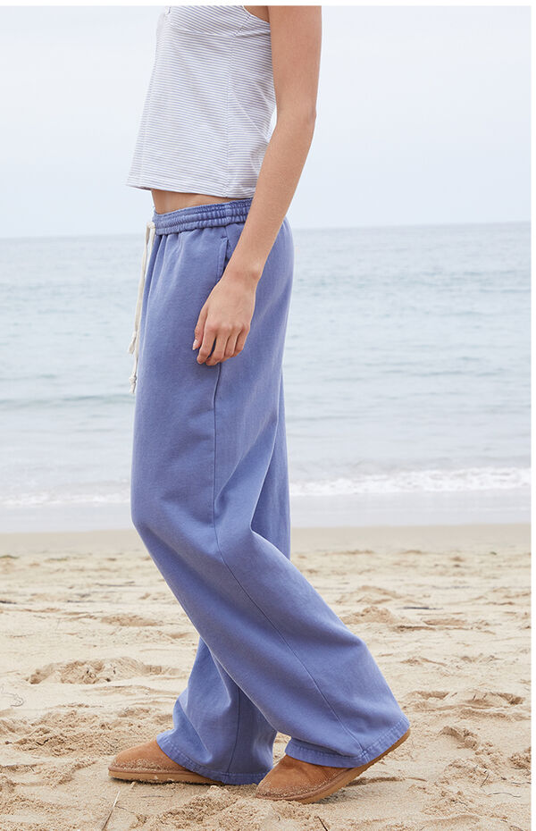 John Galt Blue Anastasia Tie Baggy Sweatpants