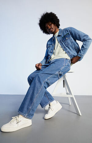 Baggy Medium Wash Carpenter Jeans image number 1