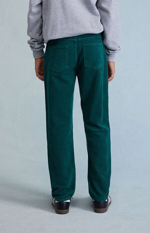 Green Corduroy Straight Leg Pants image number 4
