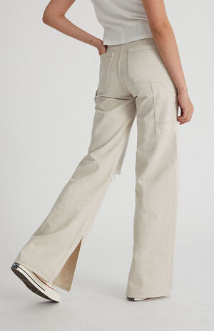 Oat Milk Ultra High Waisted Flare Pants image number 4